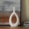 Contemporary White Ceramic Unique Shaped Flower Table Vase Centerpiece